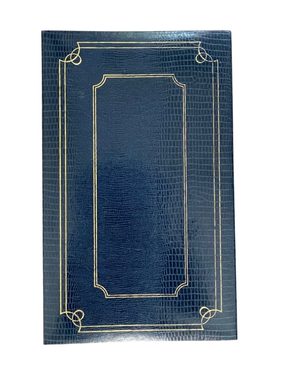 Elegant Blue Faux Leather Photo Album With Gold Detailing – Holds 300 4x6 Photos
